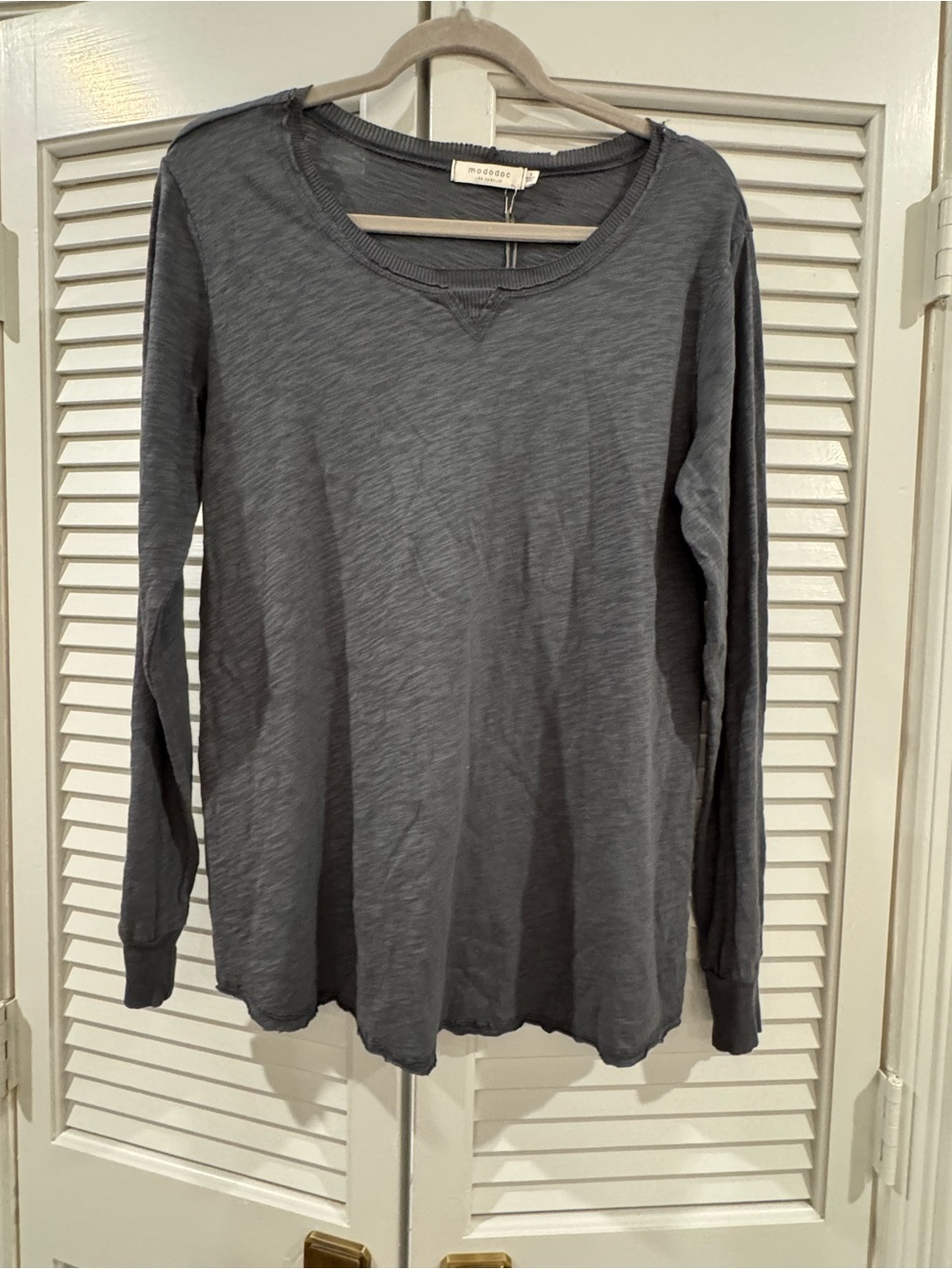 Madewell Charcoal Long Sleeve Scoop Neck Tee